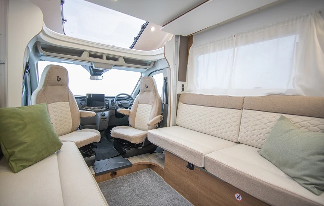 Living area & drop-down electric bed