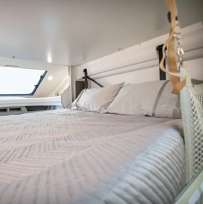 Living area & drop-down electric bed